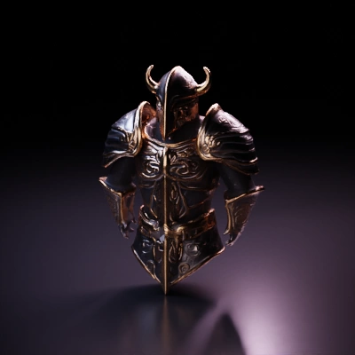 Knight armor, medieval design, ornate details, medium specular