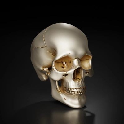 Human skull, anatomical model.