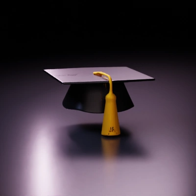 Graduation cap, iconic academic symbol.