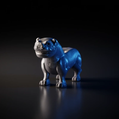 Sculpture of a mythical creature, stylized lion.