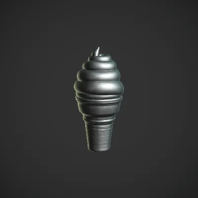 Ice cream cone with a swirl top. symmetric geometry,smooth edges,simple geometry.
