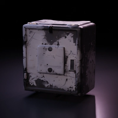 Weathered electrical box, industrial design.