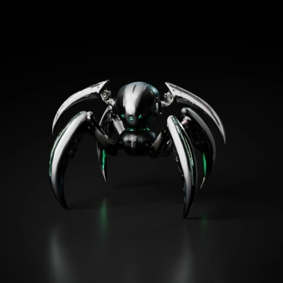 Robotic spider with high-tech design.