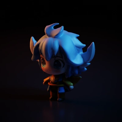 Chibi armored warrior with cute aesthetic. the god of thunder, thor odinson, superhuman strength, stamina, durability, speed, agility, reflexes, healing, longevity, and senses