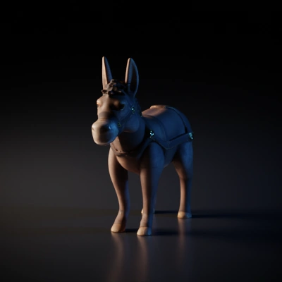 Donkey with harness, CG model.