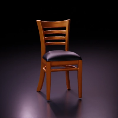 Wooden chair with cushioned seat, modern design.