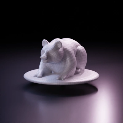 Sleeping bear, realistic digital model.
