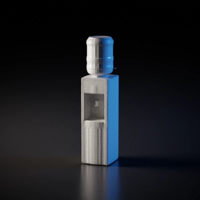 Office water dispenser, functional design. symmetric geometry, smooth edges, simple geometry.