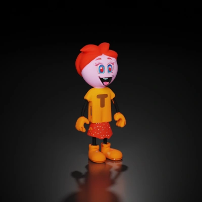Human-like cartoon character with a casual outfit.