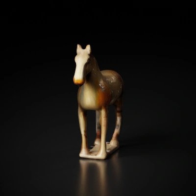 Horse statue with realistic detail.