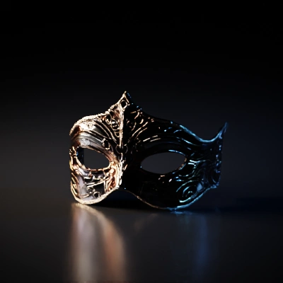 Decorative masquerade mask with intricate design.