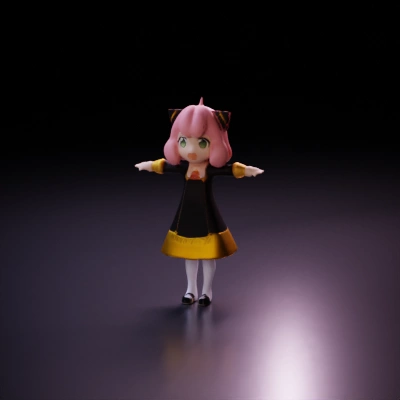 Animated character with cat ears, surprised expression.