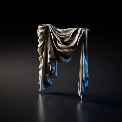 Flowing cream-colored fabric.