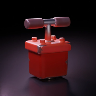 Cartoonish dynamite plunger lever.