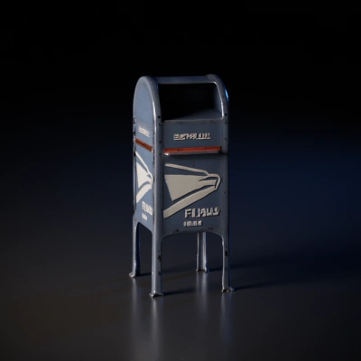 Mail collection box, used for postal services.