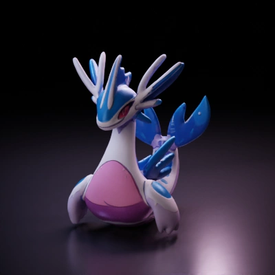 Dragon-like sea creature, aquatic design, fins and spikes.