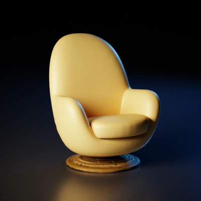 A contemporary swivel chair.