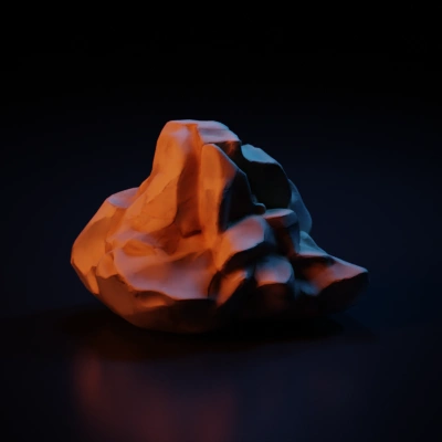 Rock formation with angled facets.