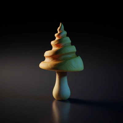 swirled wood-like mushroom.