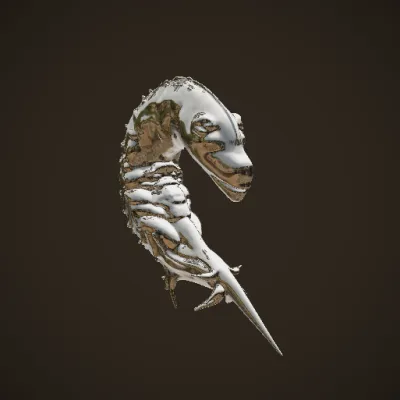 Dragon-like creature with frilled neck, mythical being. . symmetric geometry, complex geometry, character.