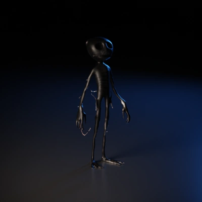 Creepy slender humanoid with tattered appearance. creepy teeth, and scary inset eye sockets, ignore any fine features