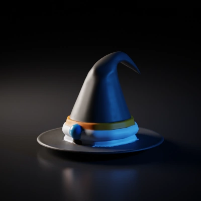 Witch hat, fantasy-themed, black.