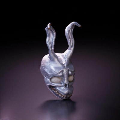 Creepy rabbit skull mask with long ears.