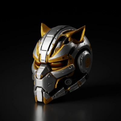 futuristic robotic helmet.