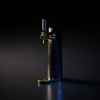 Sleek beer tap with modern design.
