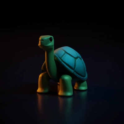 Cartoon turtle with dome-shaped shell.