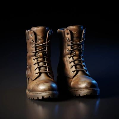 Pair of brown leather boots.