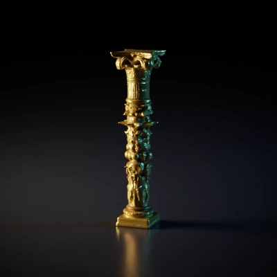 Ornate decorative pillar, ancient architecture, intricate carvings.