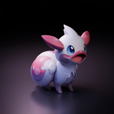 Cute, round-bodied creature with large eyes.