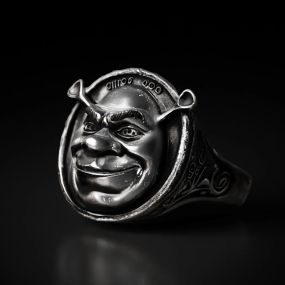 Ornate metallic ring with engraved patterns.