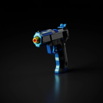 Toy handgun with futuristic design.