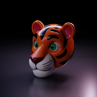 Tiger character head cartoon.
