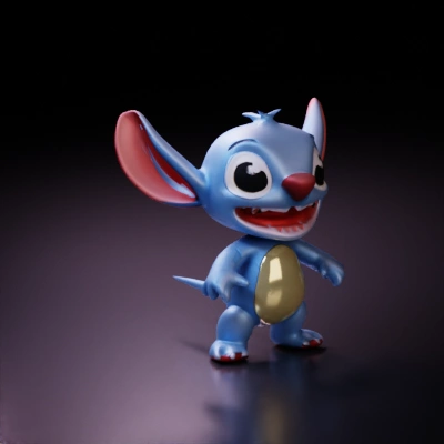 Alien-like animated creature, cartoonish features, large ears.