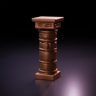 Ornate ancient pillar, intricate carvings, detailed design.