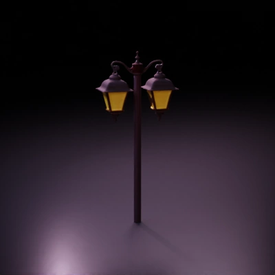 Street lamp with two lanterns, classic design.