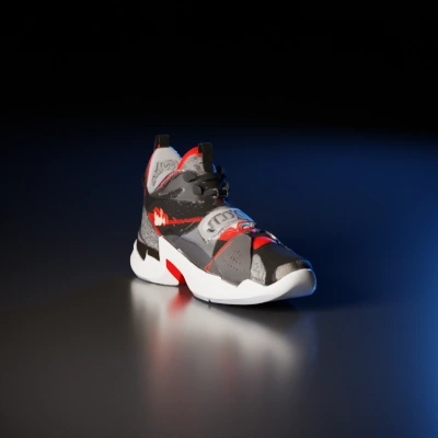 Athletic sneaker with dynamic design.