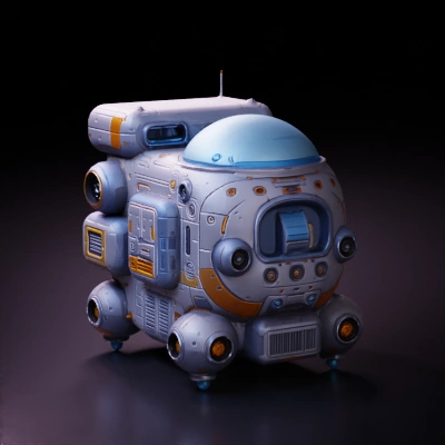 Futuristic spaceship or spacecraft.