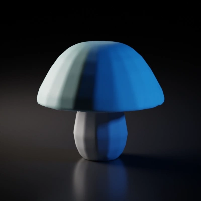 Low-poly mushroom, stylized