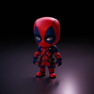 Superhero in red and black suit.