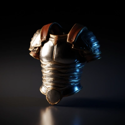 Knight's chest armor, detailed engravings 4k HDR