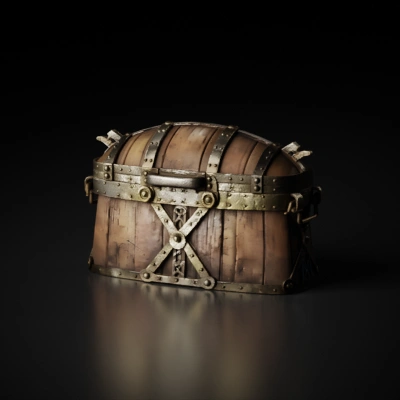 Antique wooden treasure chest.