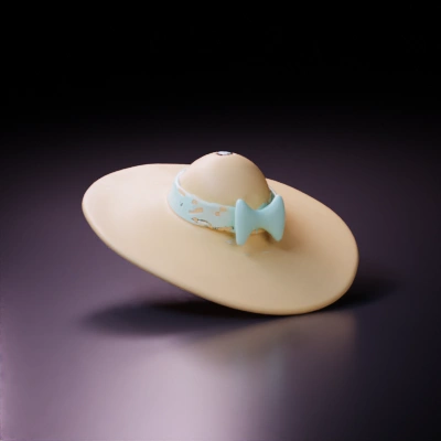 sun hat with ribbon, stylish design.