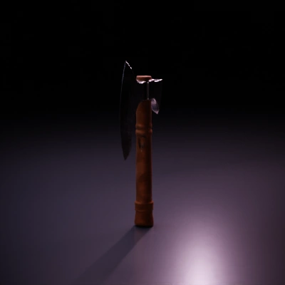 Double-headed battle axe, medieval weapon.