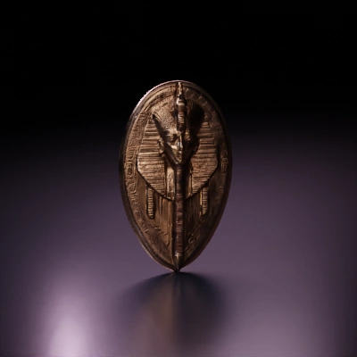 Egyptian pharaoh Shield with perfect hieroglyphs.