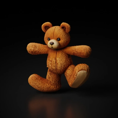 Brown teddy bear plush toy.