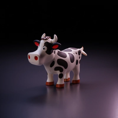 cartoon cow with big eyes.